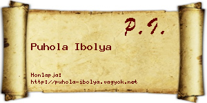 Puhola Ibolya névjegykártya